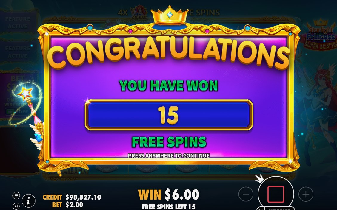 Särskilda rullstrimmor aktiva i Free Spins-läget
