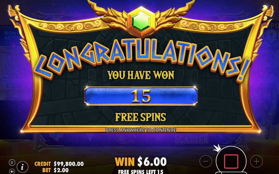 Free spins-start med 15 spins och TOTAL MULTIPLIER